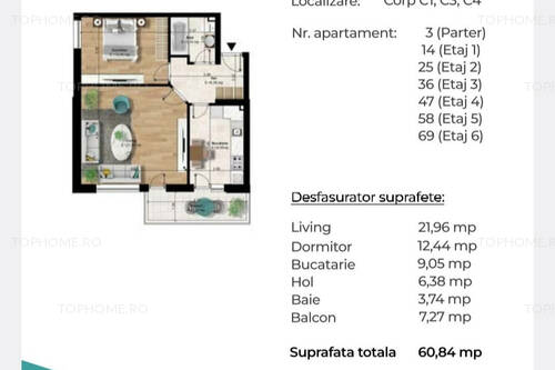 Ap 2 Camere 60mp Metrou Berceni