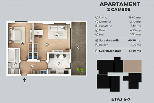 Metalurgiei Carrefour - 2 Camere + Terasa 22mp