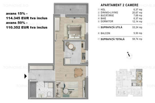 Metrou Berceni - Studio 47mp - Bloc Boutique 2027