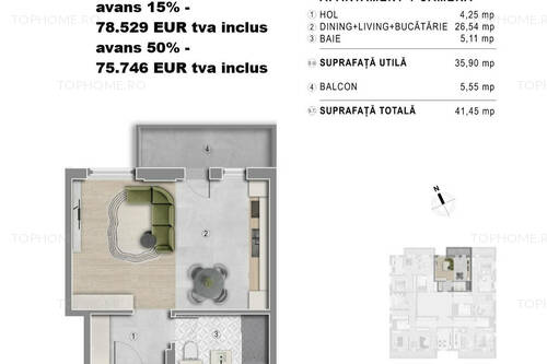Metrou Berceni - Studio 47mp - Bloc Boutique 2027