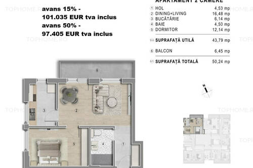 Metrou Berceni - Studio 47mp - Bloc Boutique 2027