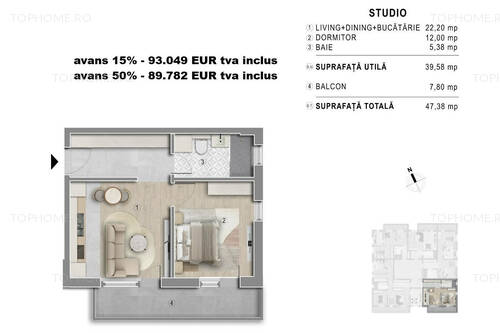Metrou Berceni - Garsoniera 41mp - Bloc Boutique 2027